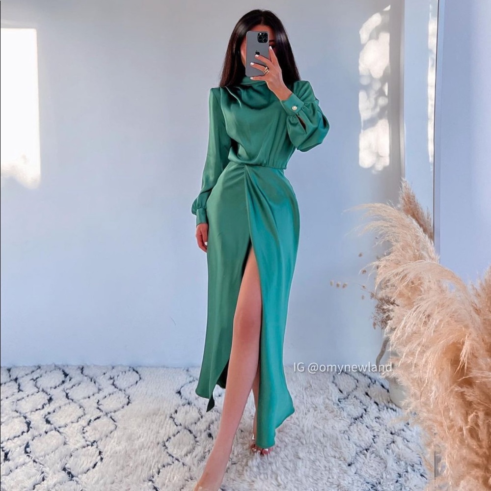 Zara satin effect midi dress